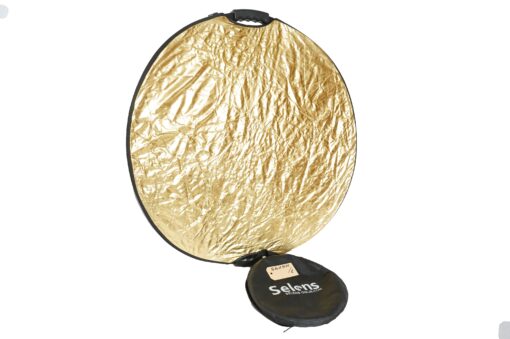 Folding reflector Ø 60 cm, round light reflector gold/white - Image 4