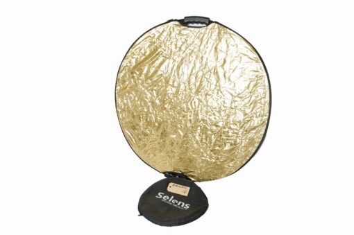 Folding reflector Ø 60 cm, round light reflector gold/white - Image 3